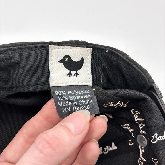 Bad Birdie Black Embroidered Bird Script Snapback Golf Hat Cap PGA LIV Preppy - Picture 7 of 10